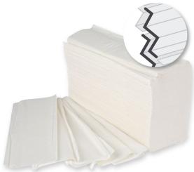 Handtuchpapier, 2-lagig, weiß, 25 x 23 cm, V-Interfalz, Zellstoff, 4000 Blatt/ Karton 