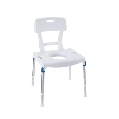SMART Dusch- und Toilettenstuhl mit Rückenlehne, inkl. Abdeckung, max. Belastbarkeit 150 kg 