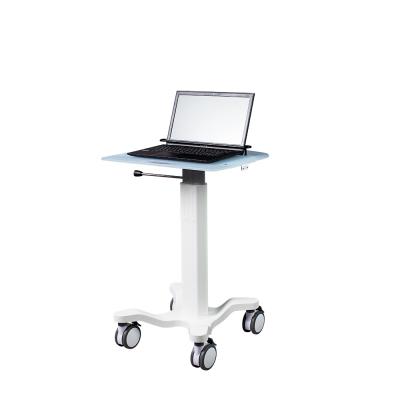 Laptopwagen Basic, höhenverstellbar mit Gasdruckfeder, 4 große Leichtlaufrollen mit Feststellbremse 