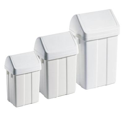 Abfallbehälter mit Schwingdeckel, Weiß 