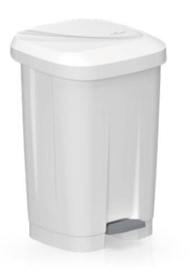 Treteimer, weiß, 50 Liter 