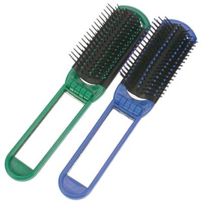 Haarbürste 20 cm mit Spiegel klappbar, Bunt gemischt 
