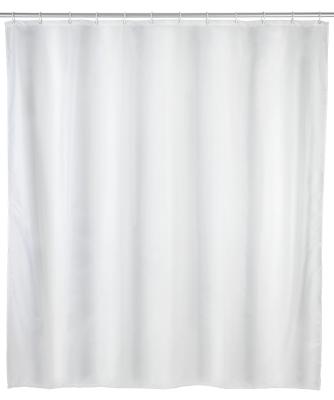 Duschvorhang Uni Weiß, 180 x 200 cm, aus Polyester, bei 30°C waschbar 