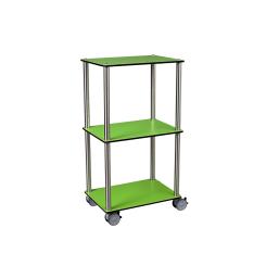 MEDICART Etagenwagen V13, mit 3 Böden, 500x350 mm (BxT) Grün