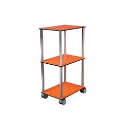 MEDICART Etagenwagen V13, mit 3 Böden, 500x350 mm (BxT) Orange
