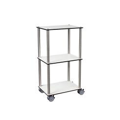 MEDICART Etagenwagen V13, mit 3 Böden, 500x350 mm (BxT) Weiß