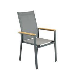 Terassenstuhl Dego mit Armlehnen, Farbe Anthrazit 