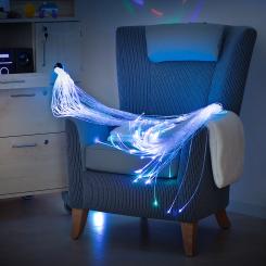 Lichtfaserbündelset, 100 Faserarme, 2 meter Länge, mit Lichtquelle 