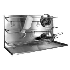 Wandregal Kombi 950 x 350 x 480 mm, aus Edelstahl 