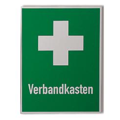 Rettungzeichen Verbandkasten, grün, alu 