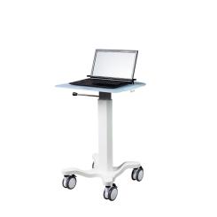 Laptopwagen Basic, höhenverstellbar mit Gasdruckfeder, 4 große Leichtlaufrollen mit Feststellbremse 