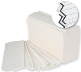 Handtuchpapier, 2-lagig, weiß, 20,3x32 cm, W-Interfalz, Zellstoff, 1875 Blatt/ Karton 