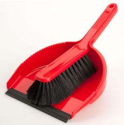 Kehrschaufelgarnitur mit Lippe, Farbe rot 