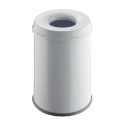 Sicherheitspapierkorb aus Metall, Farbe lichtgrau, 15 Liter 