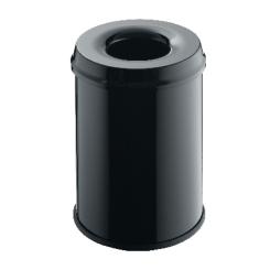 Sicherheitspapierkorb aus Metall, Farbe schwarz 