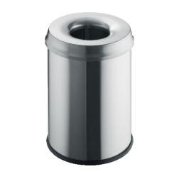 Sicherheitspapierkorb aus Edelstahl, 15 Liter 