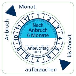 Etikett/Aufkleber "Anbruchdatum" 