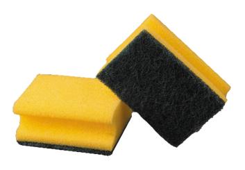Scheuerschwamm gelb-grün, 7 x 9,5 cm, 1x Stück 