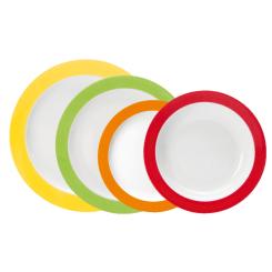 FABIAN Porzellan Menüteller Ø 23 cm, Farbe: Gelb, 6 Stück / Pack 