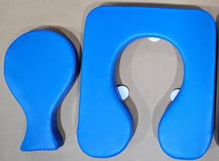PCS gepolsterte Sitzfläche für Standard, mit weißen Clips, inkl. Einleger, Farbe Blau 