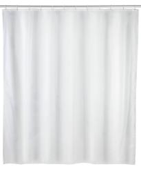 Duschvorhang Uni Weiß, 180 x 200 cm, aus Polyester, bei 30°C waschbar 