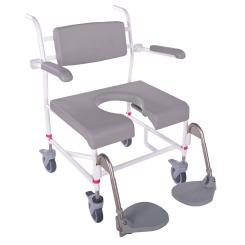 M2 XXL Dusch-Toilettenrollstuhl aus Edelstahl bis 200 kg belastbar 